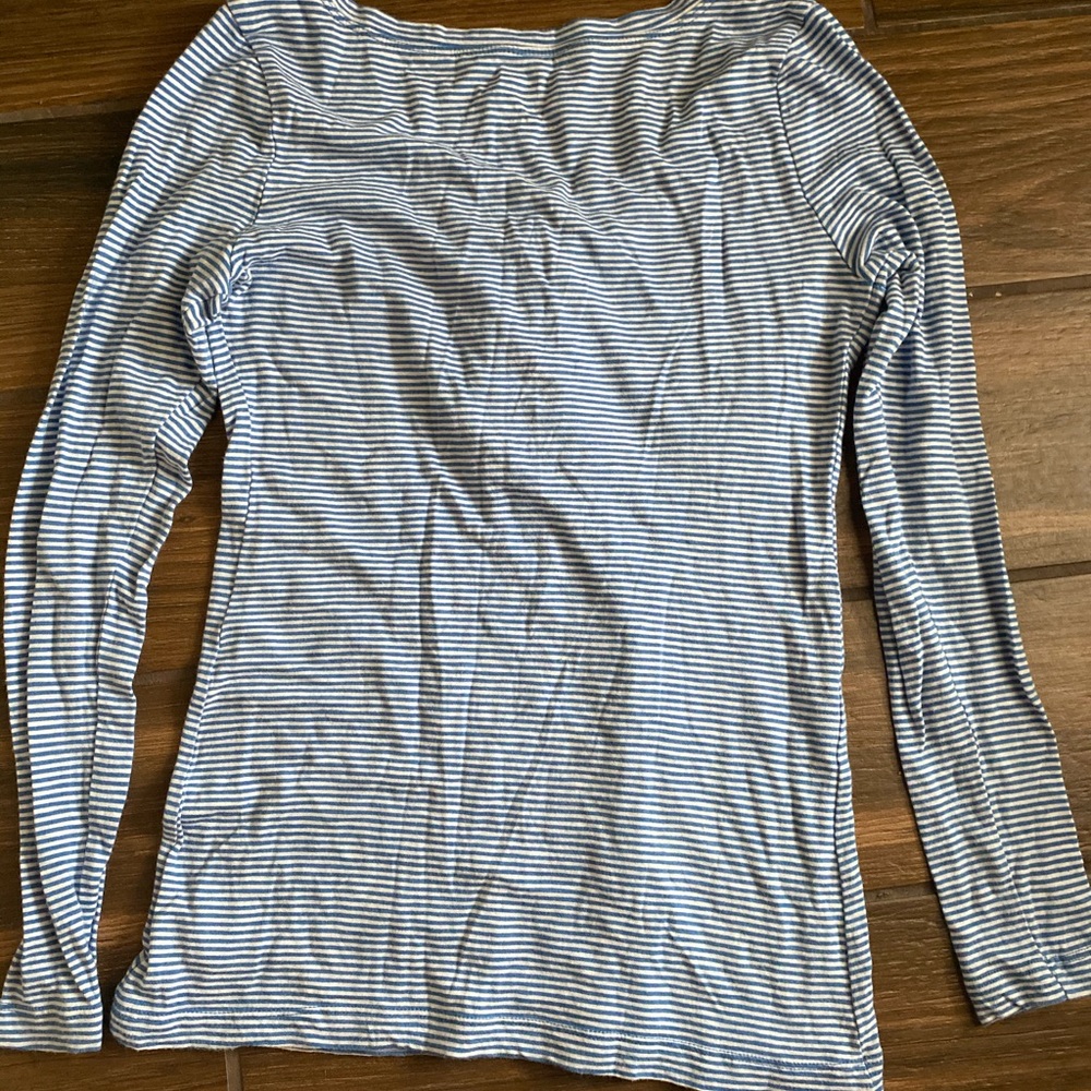 Old Navy Striped Ruffle Henley - Picture 3 of 5